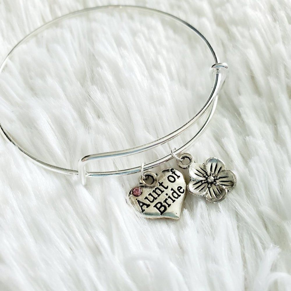 Aunt of Bride Charm Bracelet, Wedding Jewelry